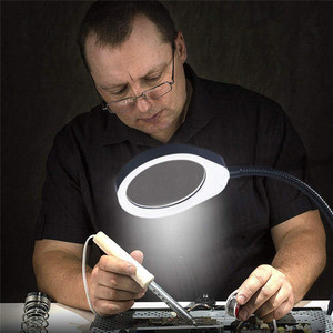 Loupe de table à LED avec bras extensible 3X 5X 8X 10X 20X pour lecture, réparation et soudure - Product Image 4