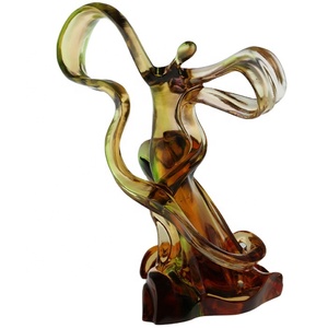 Customizable Glass Dancer Sculpture Art Lost-Wax Process Cultural Creative Ornaments for Art Collection Crystal Glass Artwork