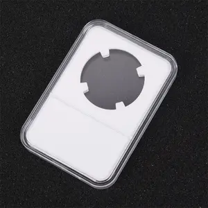 Durable Air Tight Direct Fit Acrylic Coin Holder Super Clear Acrylic Coin Capsule Slab With Label