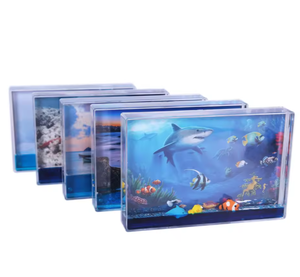 Custom Acrylic Tourist Wedding Exhibition Souvenirs Liquid Water Aqua Floating Cartoon Picture <strong>Frames</strong> for Guests Favor Gifts - Product Image 2