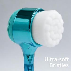 Nouvelle <span class=keywords><strong>Brosse</strong></span> <span class=keywords><strong>Nettoyante</strong></span> <span class=keywords><strong>Visage</strong></span> Double Face en <span class=keywords><strong>Silicone</strong></span> Galvanisé, Marque Privée, Étanche, Masseur Facial - Product Image 6