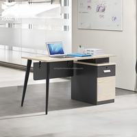 Bureau en bois, table de bureau, table pour espace ouvert, table pour personnel, meubles de bureau, bureau moderne avec structure métallique, bureau ergonomique modulaire