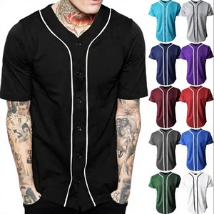 Maillot de baseball pour homme, manches courtes, couleur unie, boutons sur le devant, respirant, évacuant l'humidité, séchage rapide, polyester, adultes, toutes saisons - Product Image 3