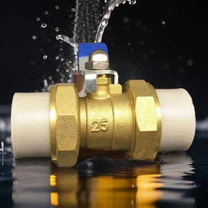 Válvula de Bola de Latón de Alta Presión, Diseño Recto de 4 Puntos, Color Natural, Unión de Doble Extremo PPR, Válvula de Bola de Cobre Termofusible - Product Image 2