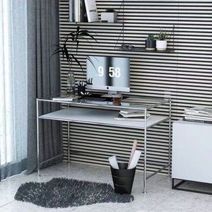 High-End Single <b>Nail</b> Art <b>Table</b> Modern Light Luxury Design with Chair Set Made of Stainless Steel Frame - Product Image 3
