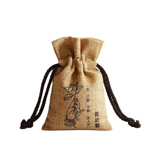 Wholesale Eco-Friendly Recycled Jute Material Gift <b>Bag</b> Customized Logo Drawstring with <b>Rope</b> Handle Foldable Style for Shopping - Product Image 5