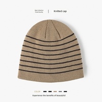 Bonnets d'hiver extensibles avec logo sophistiqué, doublure polaire, color-block, bonnets de Noël ajustés et élastiques, bonnets stylés
