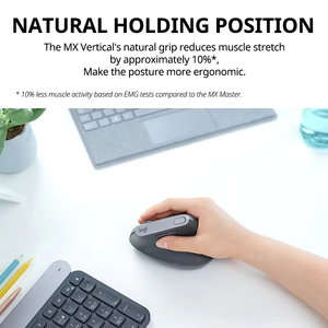 Logitech MX Vertical Ergonomic <b>Mouse</b>, Wireless Fast Charging Vertical <b>Mouse</b> with Unifying Receiver,for Office Business - Product Image 4