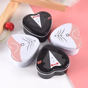 Hình Trái Tim Chú Rể & Cô Dâu Đám Cưới Kẹo Hộp Thiếc Sô Cô La Ngọt Ngào Kim Loại Ủng Hộ Hộp - Product Image 1