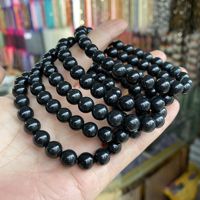 Bracelet élastique en shungite naturelle 5A, bracelet élégant en pierres précieuses naturelles pour femmes et hommes