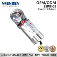 Vanne papillon pneumatique à ajustement rapide en acier inoxydable de qualité sanitaire Wensen 304 avec actionneur pneumatique