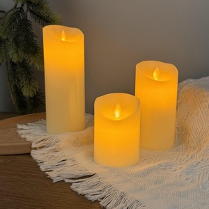Bougie flottante LED en gros, à piles, sans flamme, avec effet de flamme mobile, cadeau, décoration maison et mariage, bougie pilier électrique lumineuse - Product Image 4