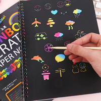 Kit de papier à gratter arc-en-ciel magique, carte, tableau de dessin de dessin animé, carnet, jouets éducatifs DIY pour enfants
