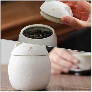 Pot de conservation pour nourriture pour chat japonais porte-bonheur de 160 ml, en céramique, boîte à thé, boîte à épices avec couvercle - Product Image 5