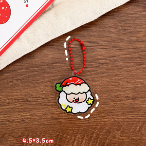 Spot Christmas Cartoon Plastic Keychain Ornament Beaded Pendant <b>Bag</b> Charm Holiday Decoration Wholesale - Product Image 3