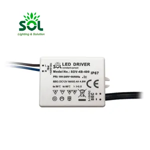 DC12V Output 4.8W 400mA LED Driver a tensione costante con linea protettiva skin