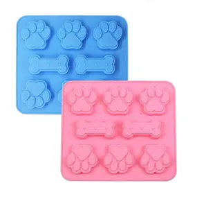Cetakan coklat kue silikon tapak kucing tapak anjing kartun hewan cetakan puding Jelly dapur alat memanggang buatan tangan