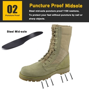 Pelle scamosciata mucca resistente all'abrasione antiscivolo in gomma acciaio Sole protezione della punta da esterno per escursioni nel deserto <span class=keywords><strong>stivali</strong></span> di sicurezza - Product Image 4