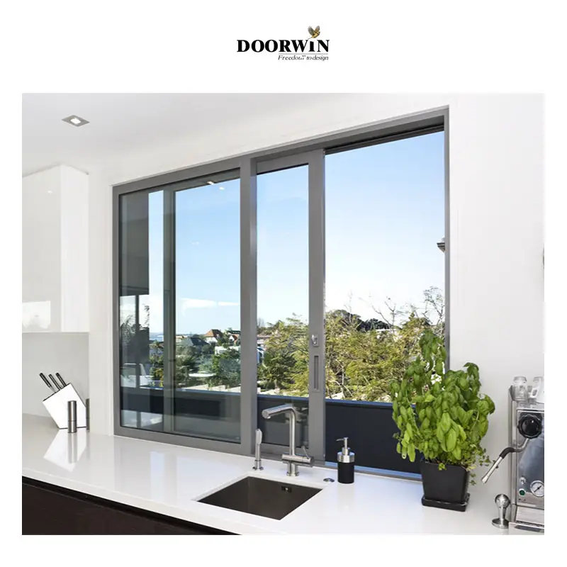 Modern design customized Simple design Double glazed aluminum sliding window hurricane impact