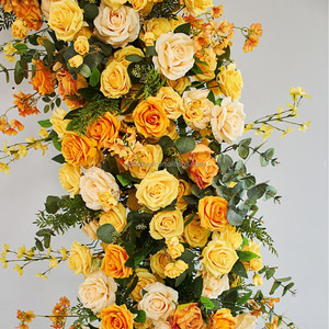 Arche <span class=keywords><strong>de</strong></span> fleurs artificielles jaunes et oranges pour décorations <span class=keywords><strong>de</strong></span> mariage, <span class=keywords><strong>de</strong></span> scène et <span class=keywords><strong>de</strong></span> fête - Product Image 5
