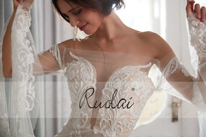 Abiti <span class=keywords><strong>da</strong></span> <span class=keywords><strong>sposa</strong></span> a sirena in pizzo con perline sul retro e maniche lunghe a campana Sexy PWD-H1148 - Product Image 5