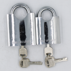 Candado de seguridad de hierro, llave de paleta cromada redonda de 70mm, envuelta de medio haz, impermeable, personalizado - Product Image 2