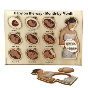 Motif personnalisé femme enceinte Puzzle en bois bébé échographie cadre photo annonce de grossesse jouet pour enfants - Product Image 2