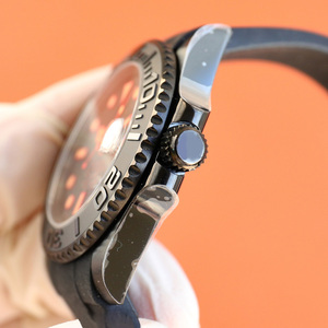 Montre de luxe pour hommes, style samouraï noir, cristal saphir, bracelet en acier inoxydable, résistance à l'eau 1000m, Date automatique - Product Image 4