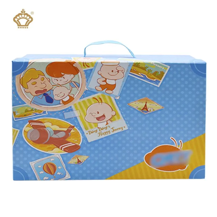 Scatola regalo per bambini a forma di valigia di compleanno personalizzata di lusso scatola regalo di cartone con magnete confezione regalo per il fine settimana del neonato