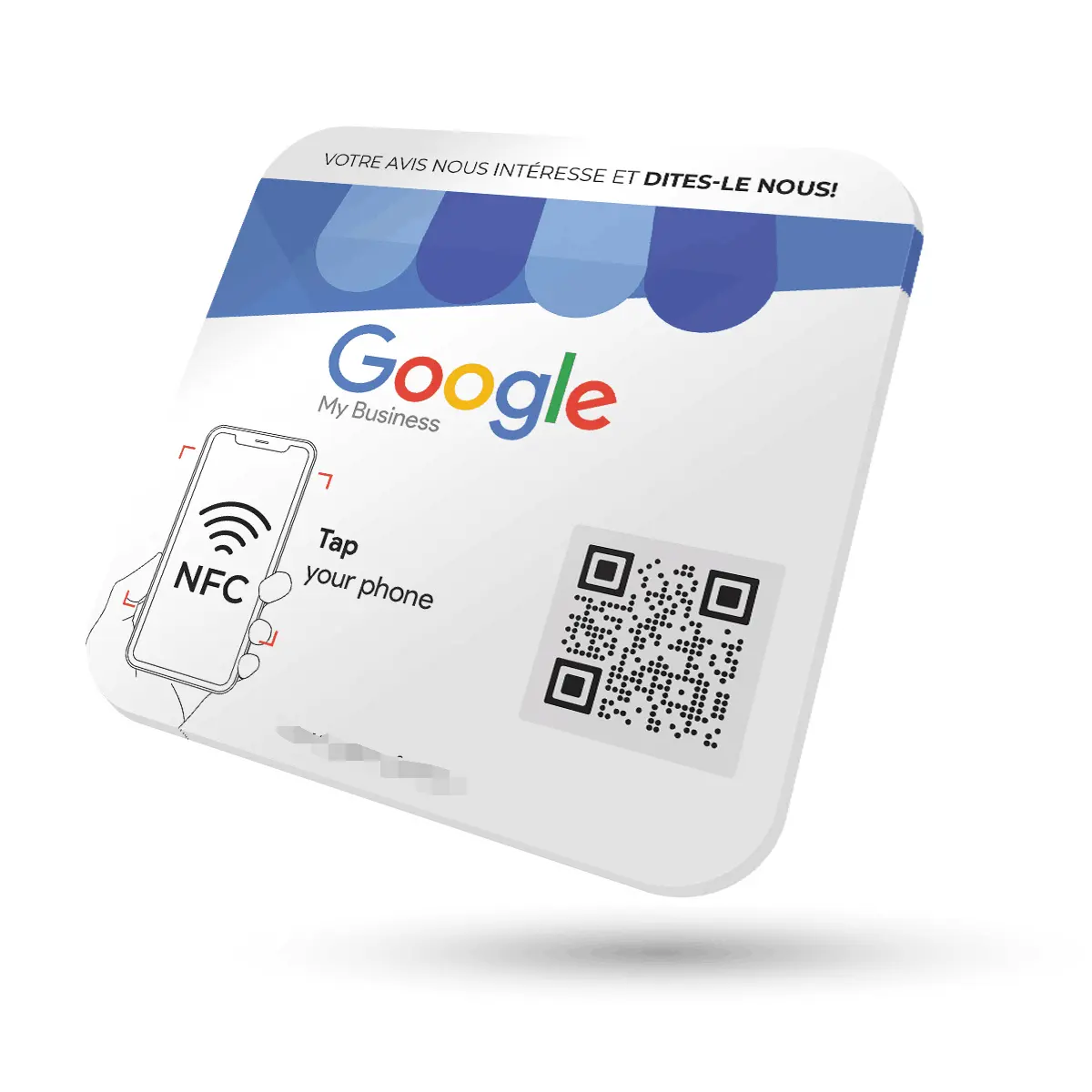 Tùy chỉnh in ấn mã QR 213/215/216 NFC Google xem xét tấm Acrylic NFC tấm