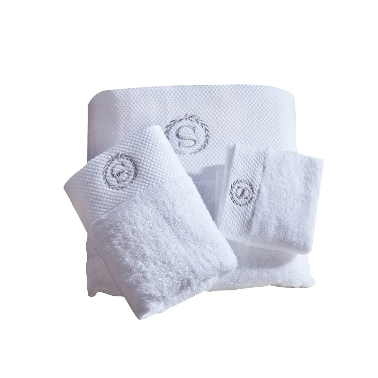 Toalhas de hotel de spa facial bordados, preço de fábrica