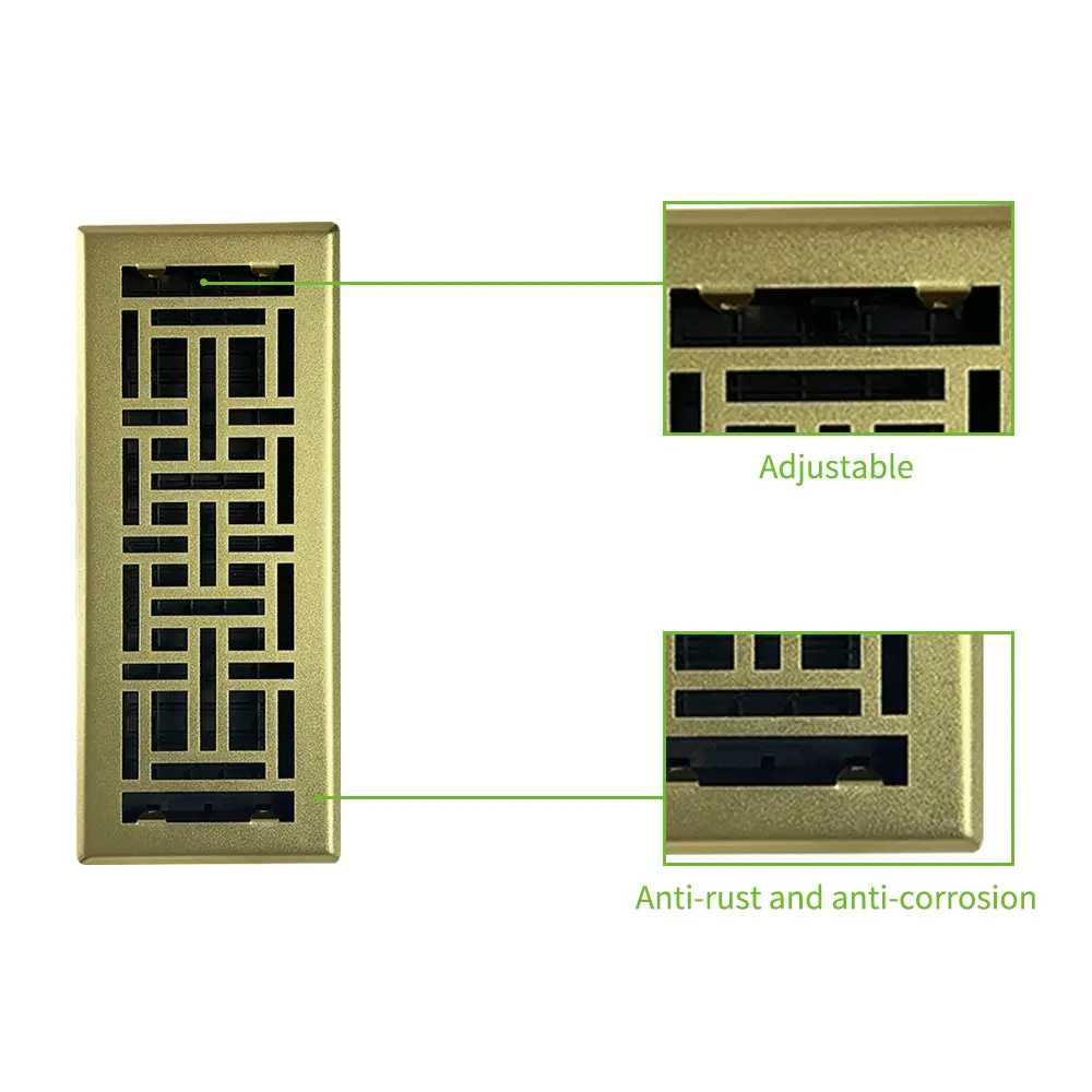 4*10 inch Decorative Metal Floor Register Air Vent Covers Air Vent Grille Victorian for HVAC system