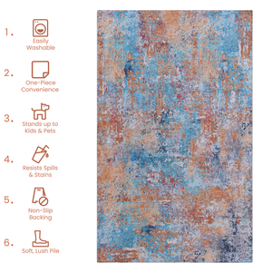 DB 2x3 tapis pliables antidérapants et antidérapants lavables en machine Style Boho adapté aux enfants et aux animaux de compagnie pour le couloir de vie - Product Image 6