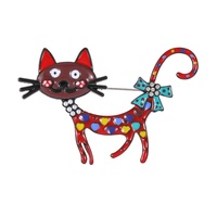Broche pour femme de style coréen, motif chaton de dessin animé, effet peinture à l'huile, style niche haut de gamme, vente en gros, haute qualité