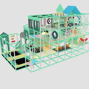 Aire de jeux intérieure pour enfants avec toboggan et trampoline – Centre de jeux doux pour enfants - Product Image 3