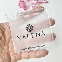 Petit sac transparent en PVC transparent pour bijoux personnalisés pochette de sac d'emballage de bijoux en silicone deux côtés marron avec fermeture éclair
