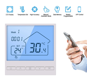 <span class=keywords><strong>Thermostat</strong></span> intelligent Wi-Fi à bouton rotatif pour usage hôtelier, chauffage électrique par le sol, chaudière à eau et à gaz, écran LCD, design moderne - Product Image 4