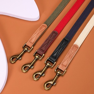 Maßgefertigter Luxus-Hundegurt, Hundeseil und -geschirr aus grobem Segeltuch, Hundehalsband-Leinen-Set, Lederhalsband Großhandel - Product Image 5