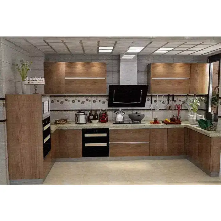 muebles de cocina completa de melamina, cocina de cocina, estilo de país  personalizado gabinetes de cocina