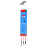 Alimentation à découpage sur rail DIN CNMW NDR-75-24, 4,16 A, simple 24 V, pour automatisation industrielle LED, entrée 85-132 V/180-264 V CA, 75 W, 60 Hz, 86 %