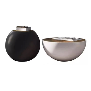 Ánh sáng sang trọng Bàn cà phê tròn thép không gỉ kết hợp bàn trung tâm đơn giản hiện đại căn hộ nhỏ di chuyển - Product Image 6