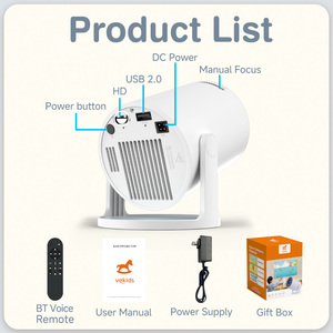 Портативный LED-проектор HY300 Pro+ 1080P 3D на <span class=keywords><strong>Android</strong></span> 11 с Wi-Fi для использования на улице, поддержка 4K, встроенные динамики - Product Image 2