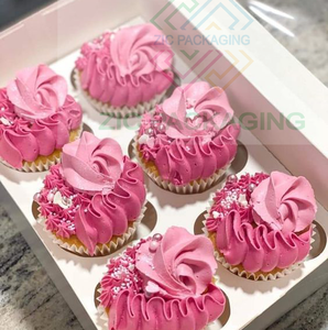 Caja de Embalaje para Cupcakes Reciclable de Alta Calidad Personalizada, Caja de Cartón para Pastel Impresa en Offset con Inserto y Ventana para Pastel Pequeño - Product Image 2