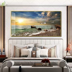 Pintura Decorativa de Pared de Alta Definición con Paisaje Marino Minimalista Moderno, Pintura Decorativa de Playa al Amanecer, Pinturas de Paisajes Marinos - Product Image 3