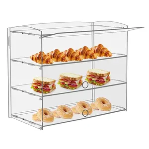 Supermarket bakery food Cupcake bread display cabinet Organizer Box Acrylic box Pastry display cabinet Baking display cabinet