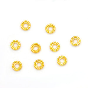 Gold Plated Spacer Beads 18K Copper Round DIY Jewelry Accessories For Necklaces Bracelets - Product Image 5