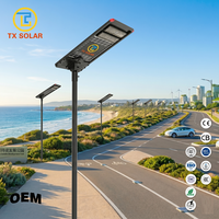 Farola LED solar todo en uno integrada de alta potencia para exteriores con sensor de movimiento farolas solares todo en uno