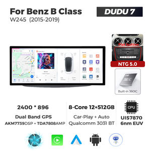 MEKEDE DUDU7 12+512G Multimédia 12.3 2K Écran Car-play <span class=keywords><strong>Mise</strong></span> à <span class=keywords><strong>jour</strong></span> automatique OTA Radio Double bande <span class=keywords><strong>GPS</strong></span> pour Benz Classe B W245 2011-2019 - Product Image 6