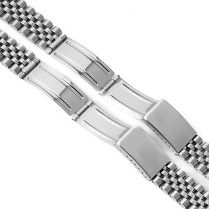 Lionorm 18mm 20mm Bracelet Montre Vintage Jubilé Bout Courbé Creux avec Bracelet de Luxe en Acier Inoxydable Argenté Massif pour Hommes - Product Image 4