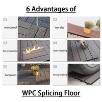 Plancher de terrasse en WPC antidérapant de qualité supérieure résistant aux UV et aux moisissures résistant aux intempéries Grain de bois facile à installer pour la salle de bain commerciale à domicile moderne
